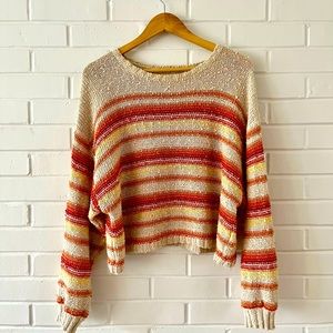 Billabong striped knit sweater, Women’s size Large.